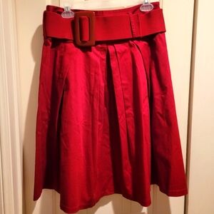 Dalia * Collection Belted Pleated Skirt Knee Length Midi - Size 6